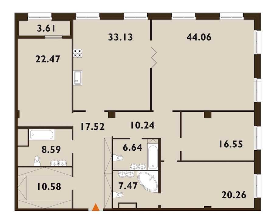 Четырехкомнатная квартира в : площадь 199.32 м2 , этаж: 7 – купить в Санкт-Петербурге
